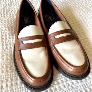 Cole Haan Womens Pinch Maine Classic Leather Loafers - Brown & White Size 6